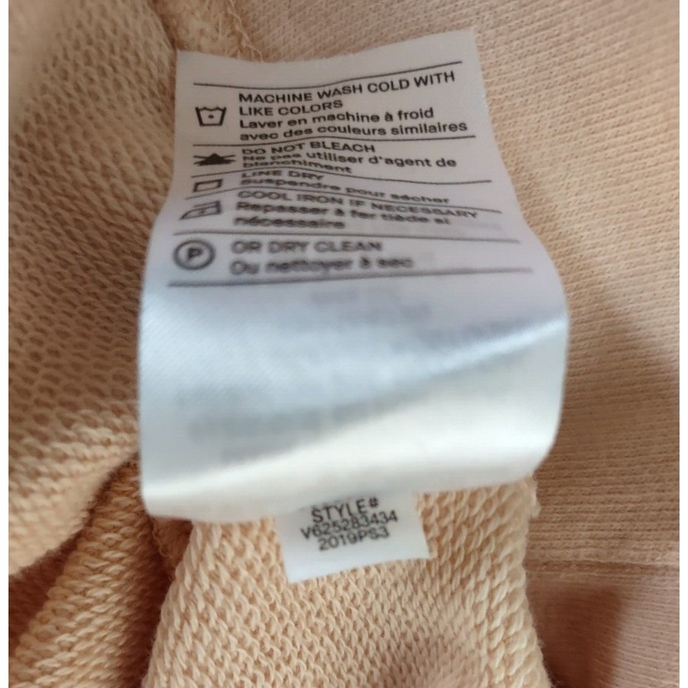 Vince Crossover Collar Hooded Sweatshirt Peach Hoodie Womens Small Activewear - Picture 5 of 7